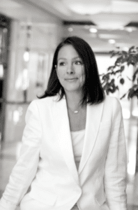 Mortgage Loan Advisor, Andrea Hummel in black and white